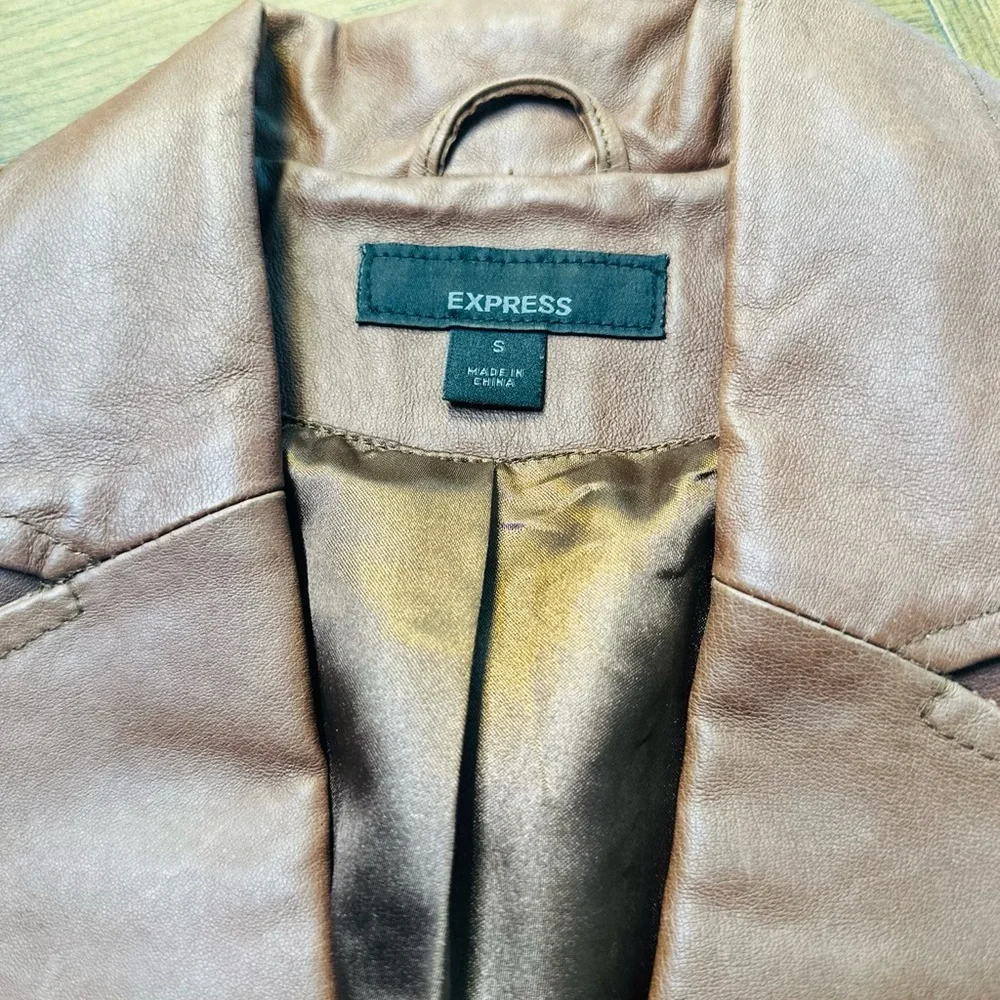Express Vintage Leather Blazer - Picture 10 of 13